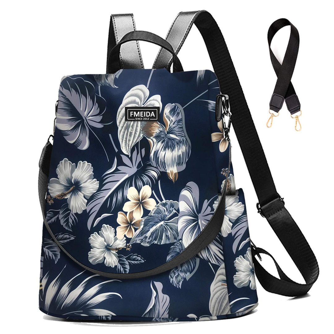 Fmeida Rucksack Damen Anti Diebstahl Nylon Handtaschen Wasserdichte 2 in 1 Schultertasche Casual Day