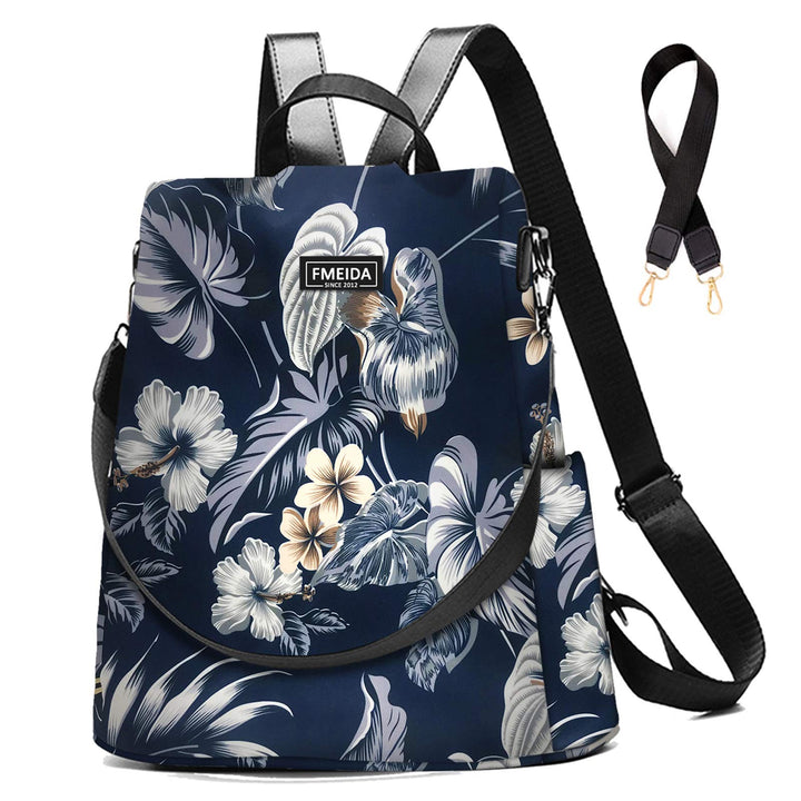 Fmeida Rucksack Damen Anti Diebstahl Nylon Handtaschen Wasserdichte 2 in 1 Schultertasche Casual Day