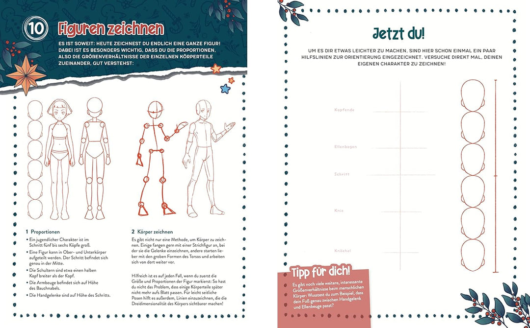 Merry Manga Christmas. Das Adventskalender-Buch: 24 Tage Manga zeichnen mit dem Mitmach-Adventskalen