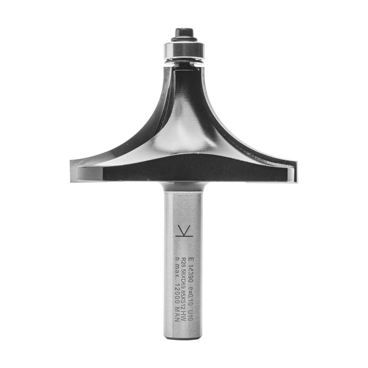 ENT 14390 Abrundfräser HW, Schaft (S) 12 mm, Durchmesser (D) 69,9 mm, NL 34,9 mm, R 28,6 mm, SL 45 m