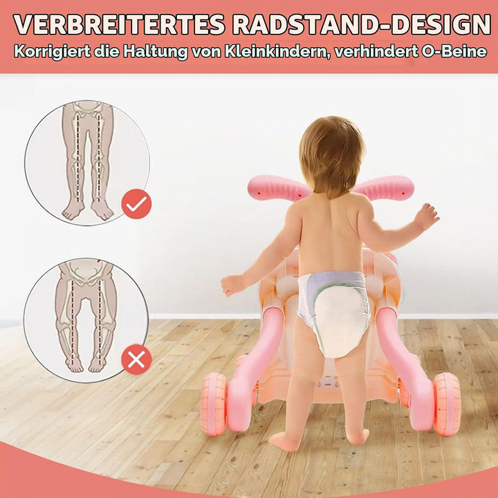 Lauflernhilfe für Kinder, Lauflernwagen mit Montessori Spielzeug und Geräusche, Musik und abnehmbare