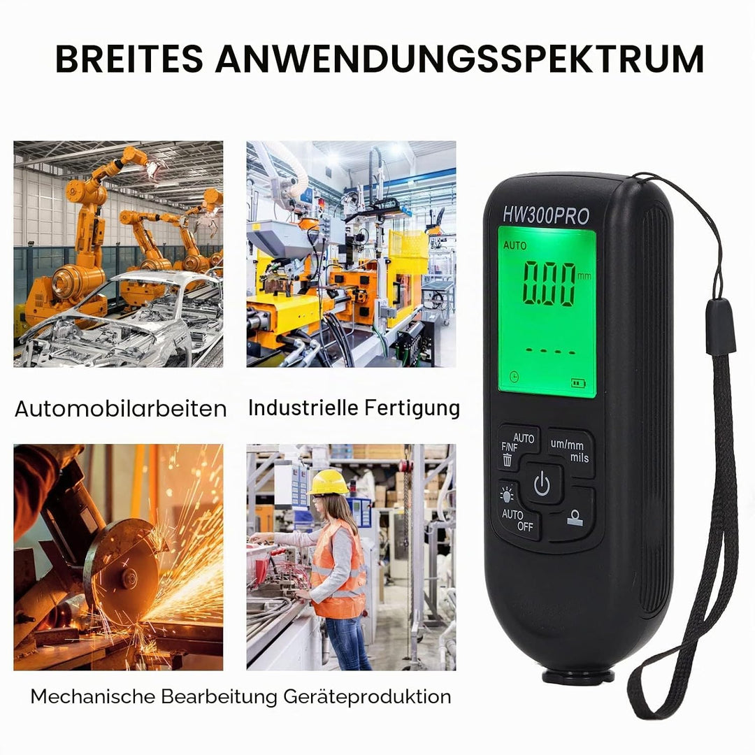 Lackdickenmessgerät für Auto, Digitales Schichtdickenmessgerät, 0 bis 2000 um Lackschichtdickenmessg
