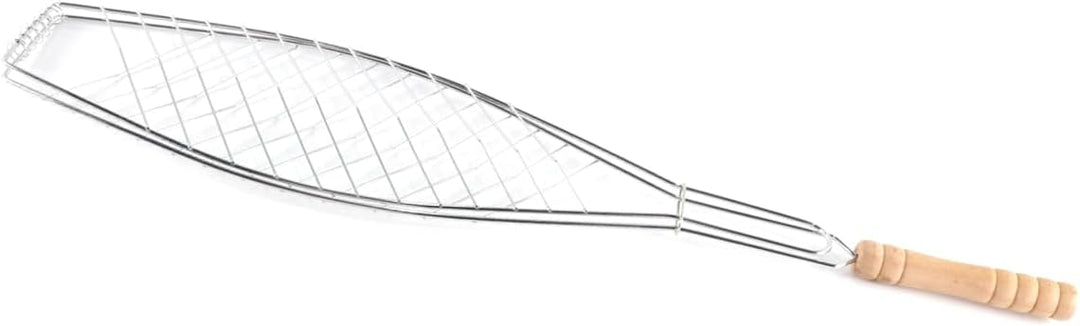 Fischgrillhalter, Fischzange Zum Grillen, Gegrillter Fisch Mit Holzgriff Und Dickem BBQ-Grill