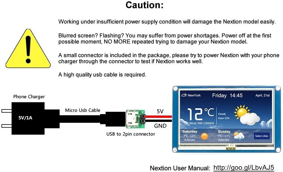 Aihasd English Nextion 3.2" TFT 400X240 Resistive Touch Screen Display HMI LCD Display Module TFT To