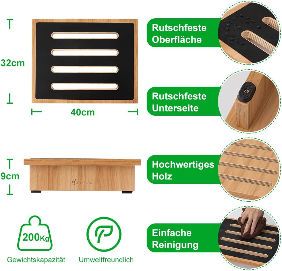 StrongTek Einstufiger Hocker für Erwachsene mit Rutschfester Gummi-Trittfläche, tragbarer einzelner