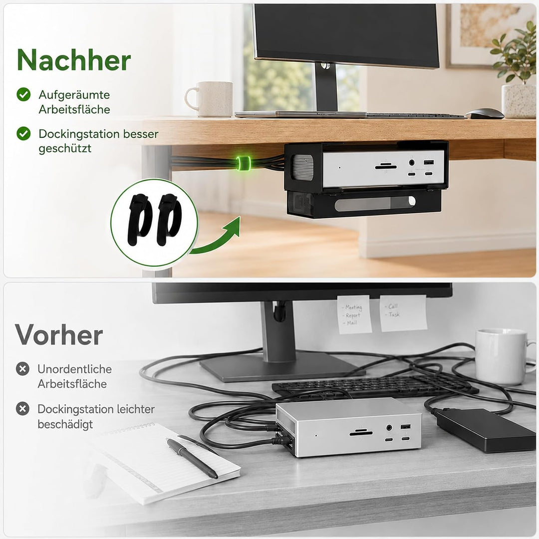 Metall Untertisch Halterung Kompatibel mit CalDigit TS4 / TS3 Plus / TS5 Dock + Netzteil Ladekabel V
