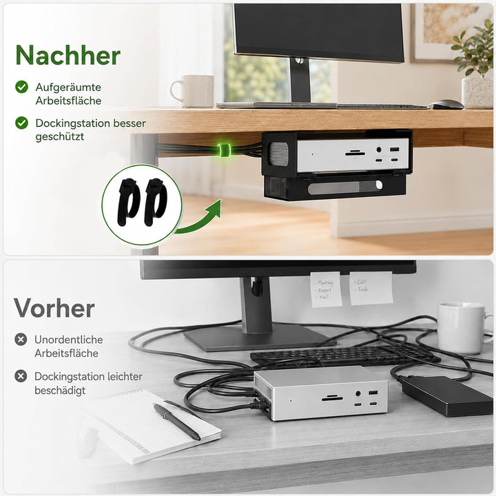 Metall Untertisch Halterung Kompatibel mit CalDigit TS4 / TS3 Plus / TS5 Dock + Netzteil Ladekabel V