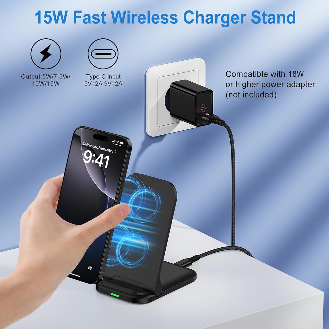 Fast Induktive Ladestation Samsung Wireless Charger Stand Faltbar für Google Pixel 10/9/8,15W Schnel