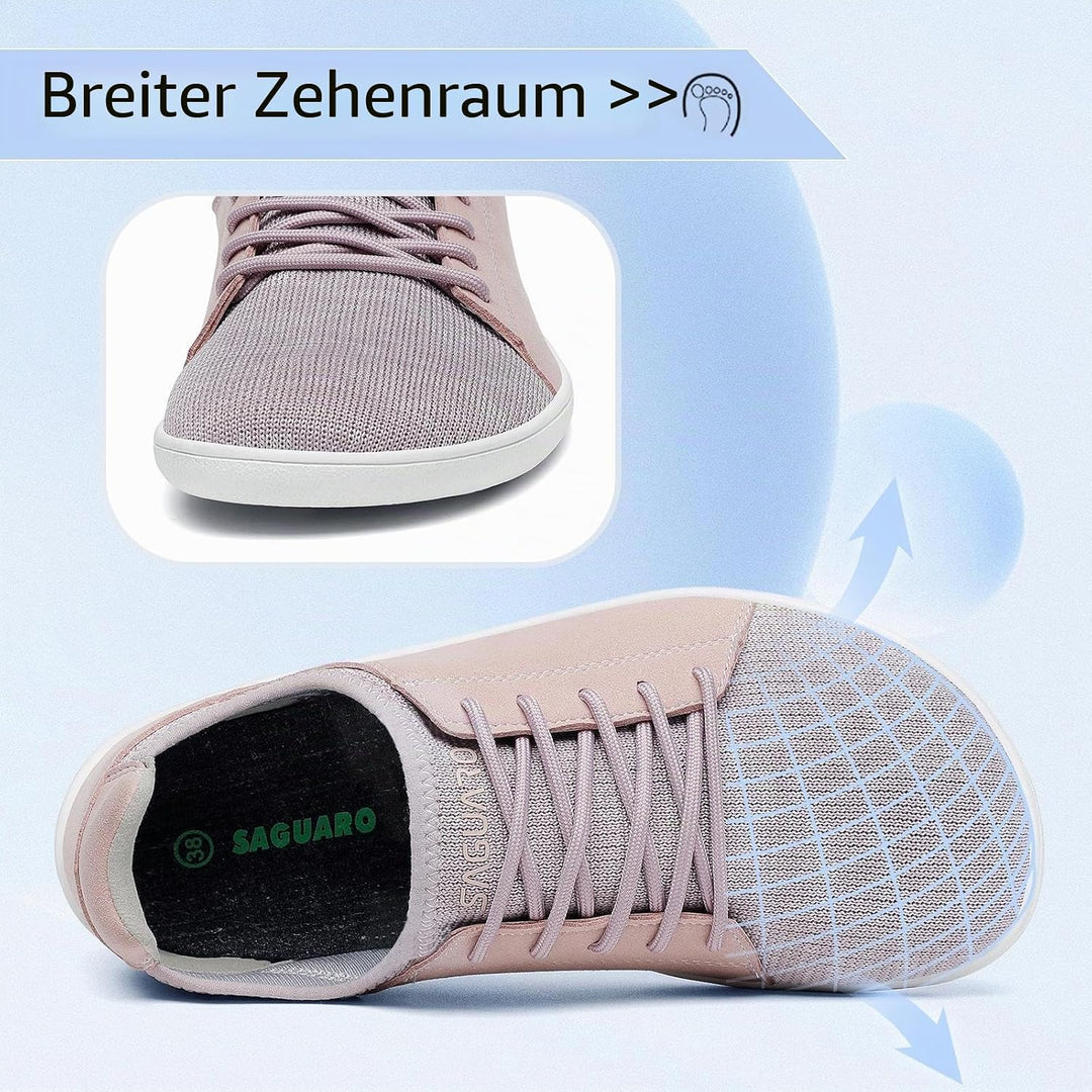 SAGUARO Unisex Barfussschuhe Free Walker Luck III-Knit Breiter Zehenbox Outdoor Walkingschuhe,Gr.36-