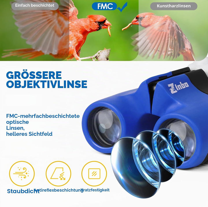 Fernglas für Kinder, Spielzeug für 3–12 Jahre alte Mädchen und Jungen, Vogelbeobachtung, Wandern, 4,