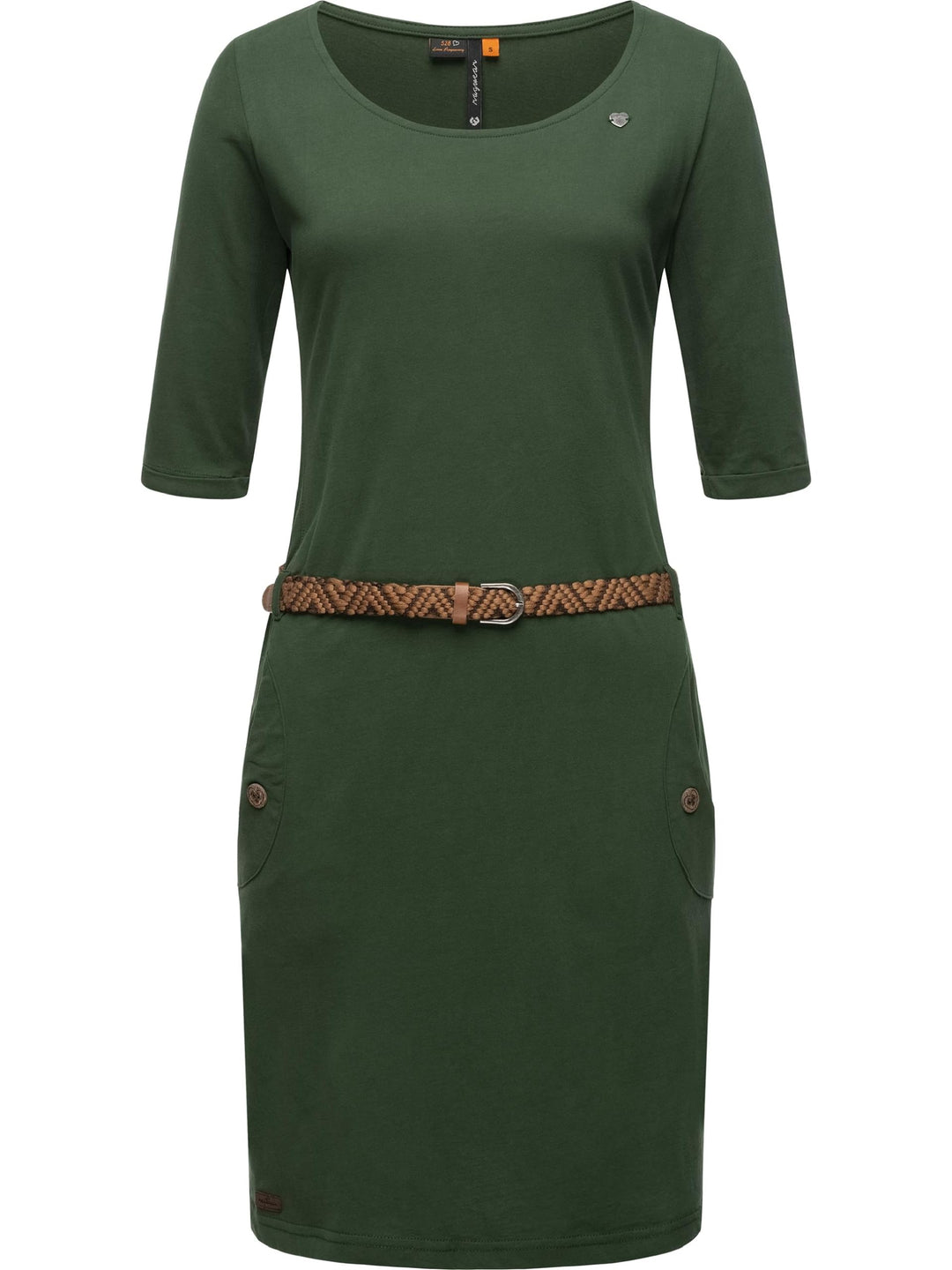Ragwear Damen Jersey Midikleid Shirtkleid Tannya Solid XS-6XL S Tall Dark Olive, S Tall Dark Olive
