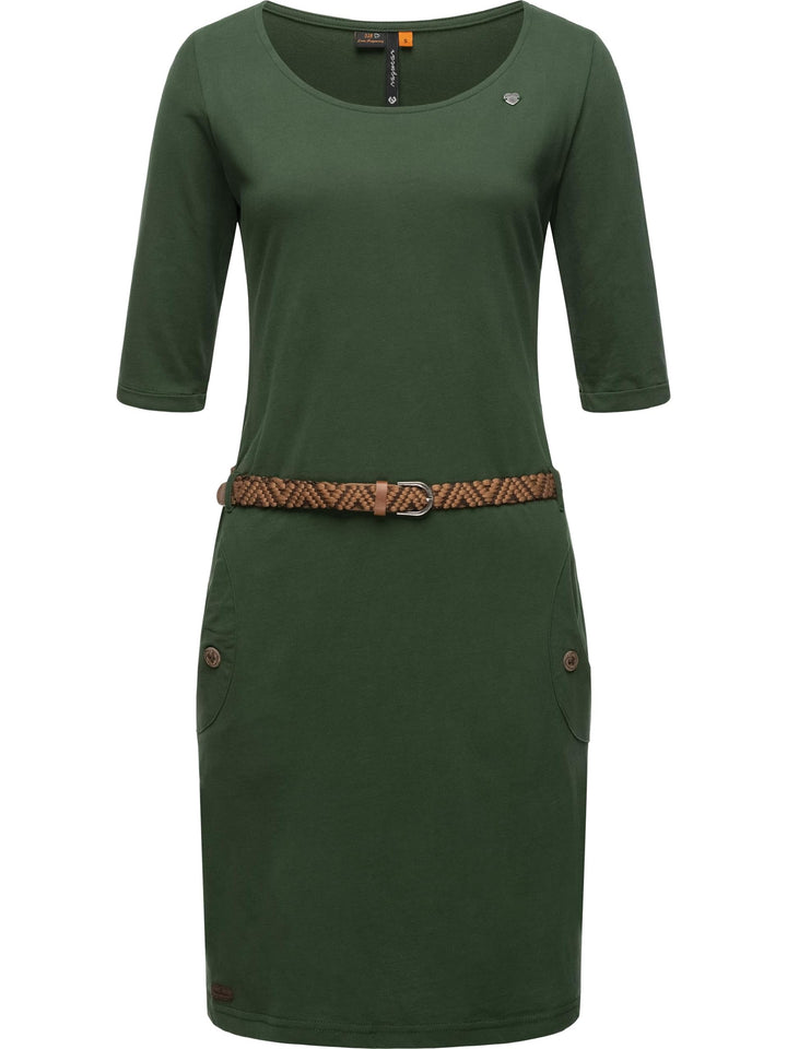 Ragwear Damen Jersey Midikleid Shirtkleid Tannya Solid XS-6XL S Tall Dark Olive, S Tall Dark Olive