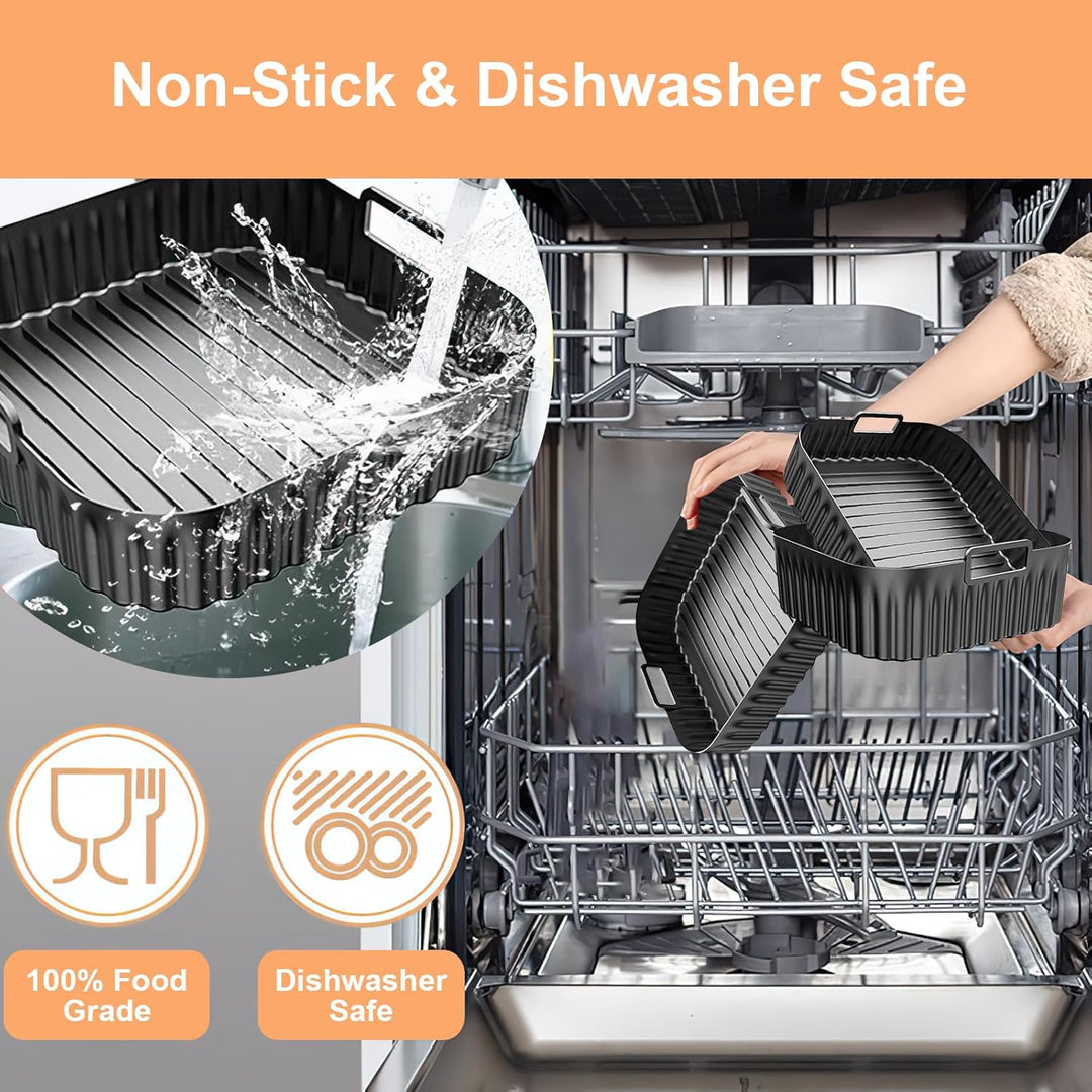 Silikonform Heissluftfritteuse Zubehör für Cosori Turbo Tower/Pro/Smart, Airfryer Zubehör 10,8L Doub