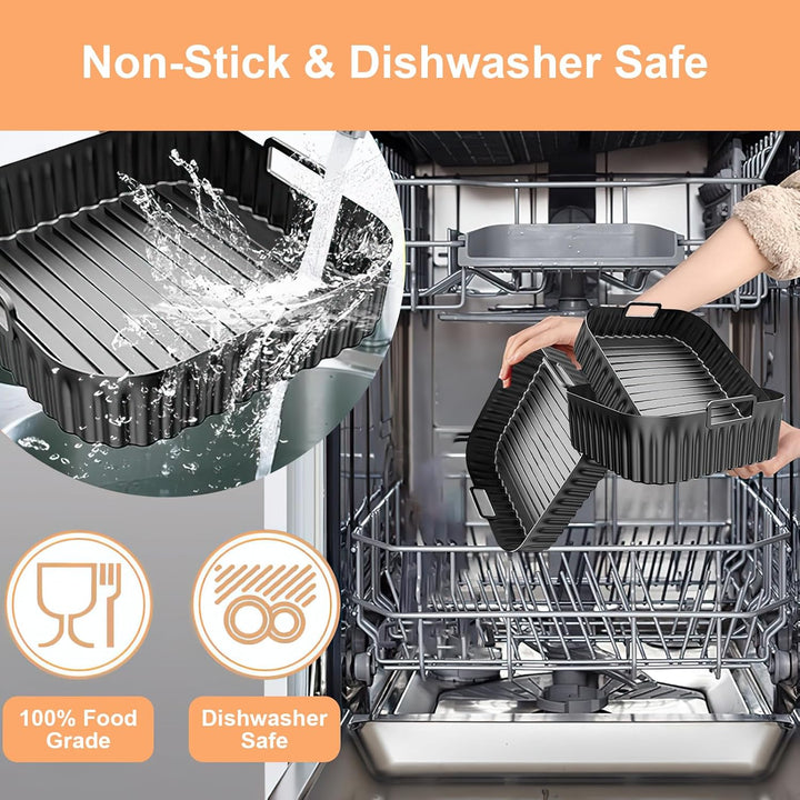 Silikonform Heissluftfritteuse Zubehör für Cosori Turbo Tower/Pro/Smart, Airfryer Zubehör 10,8L Doub