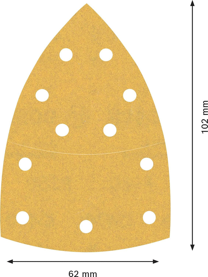 Bosch 50x EXPERT C470 Schleifpapier mit 11 Löchern (für Farbe auf Holz, Hartholz, Ø 102x62 mm, Körnu