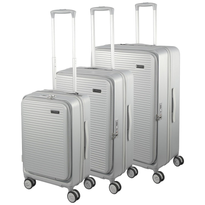Polycarbonat Hartschalenkoffer Set 3-teilig, Spezielles Frontöffnungssystem mit Organizer-Fach, Erwe