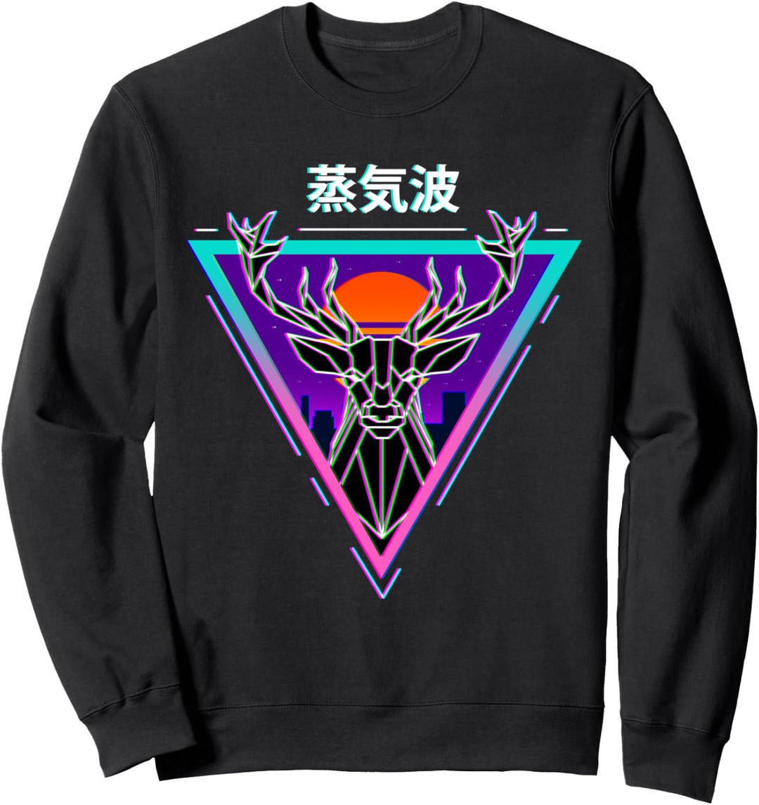 90er Jahre Retro Deer Japanese Otaku Aesthetic Vaporwave Art Sweatshirt