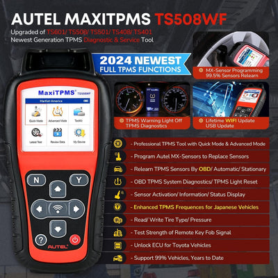 Autel MaxiTPMS TS508, Professional für Aktivieren/Neulernen Aller Sensoren, TPMS Reset, TPMS Program