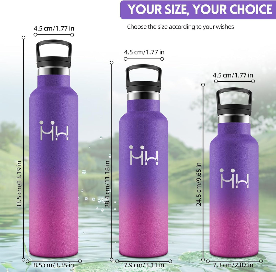 HoneyHolly Trinkflasche 1L, BPA-Frei, Trinkflasche Edelstahl, Thermosflasche, Auslaufsichere Isolier