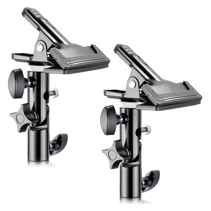 Neewer® 2 Stück Fotostudio Hochleistungs Metallklemmhalter mit 5/8 "Lampenstativ Befestigung für Ref