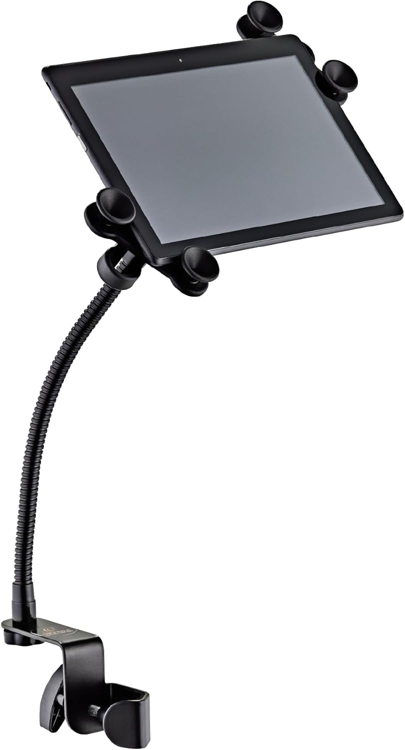 ORTEGA Deluxe Tablet inkl. Schwanenhals mit Befestigungsklammer - schwarz (OTBH-DLX)