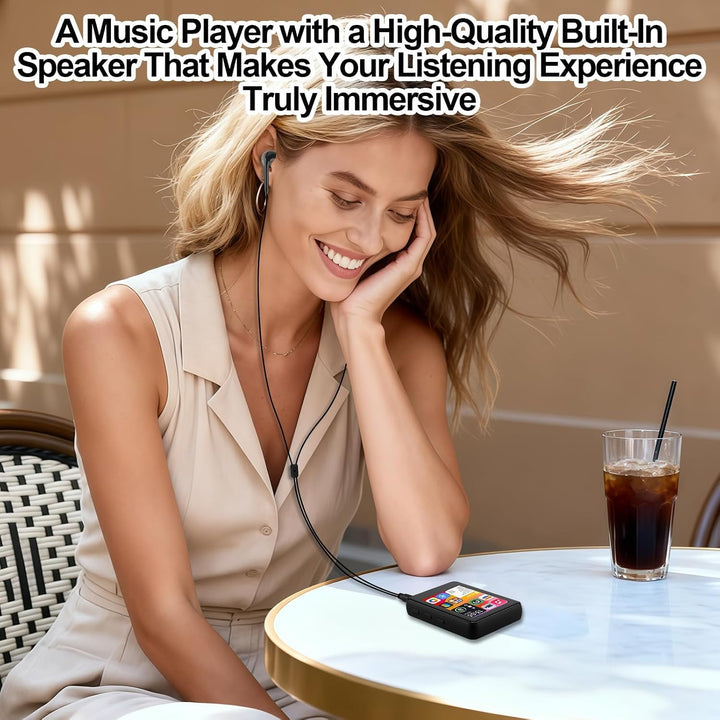 MP4 Player, 64 GB, Bluetooth 5.3, 2,4 Zoll Touchscreen | Tragbarer MP4-Player, Integrierter HD-Lauts