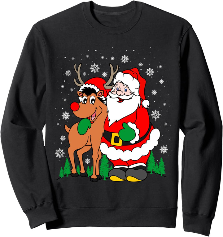 Frohe Weihnachten Frauen Weihnachten Weihnachtsmann Rentier Sweatshirt