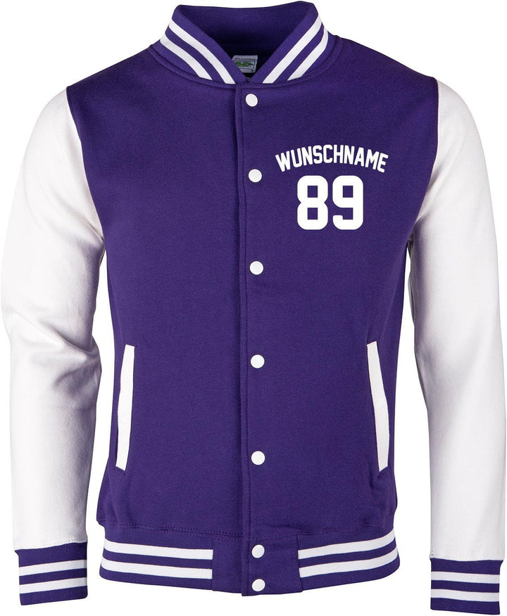 EZYshirt® Damen Herren Kinder College Jacke Athletic mit Wunschnamen und Wunschnummer | Baseball Jac