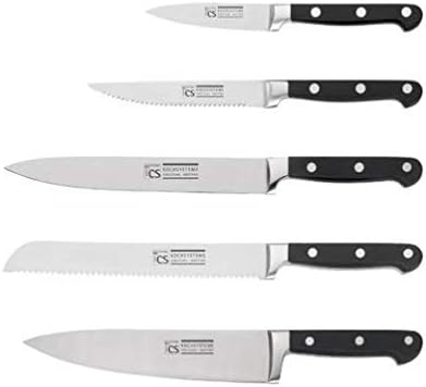 CS Kochsysteme 003159 Schneidwaren, Edelstahl, 8-teilig, schwarz, 38 x 28,3 x 39,4 cm,