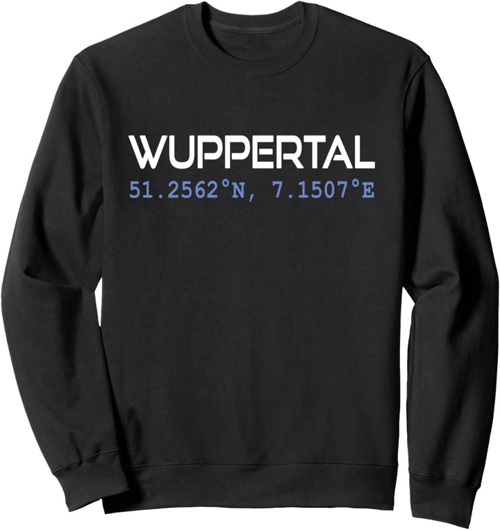 WUPPERTAL GPS Koordinaten Städte NRW Ruhrpott Geschenk Sweatshirt