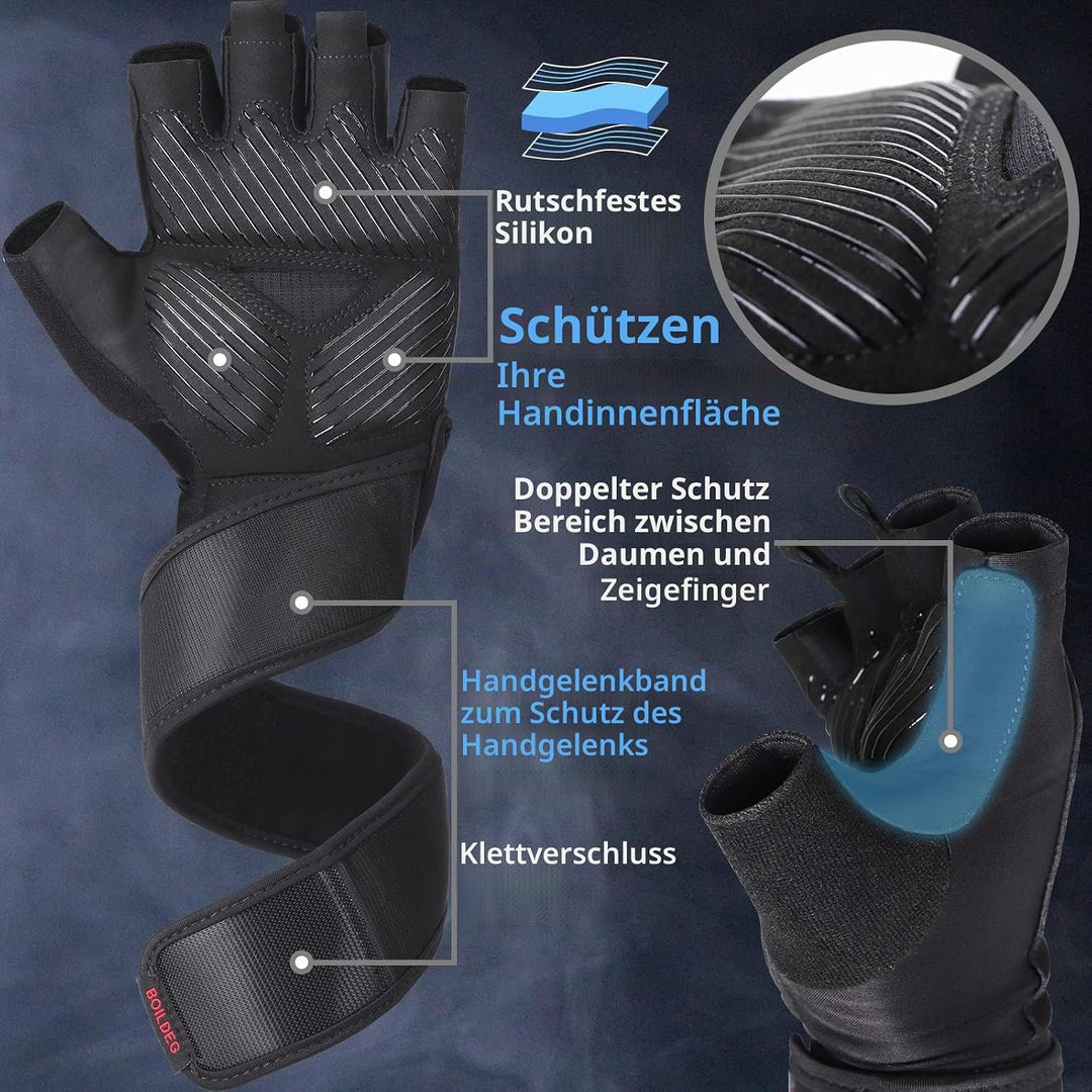 boildeg Fitness Handschuhe,Trainingshandschuhe,Gewichtheben Handschuhe für Bodybuilding Crossfit,Dam