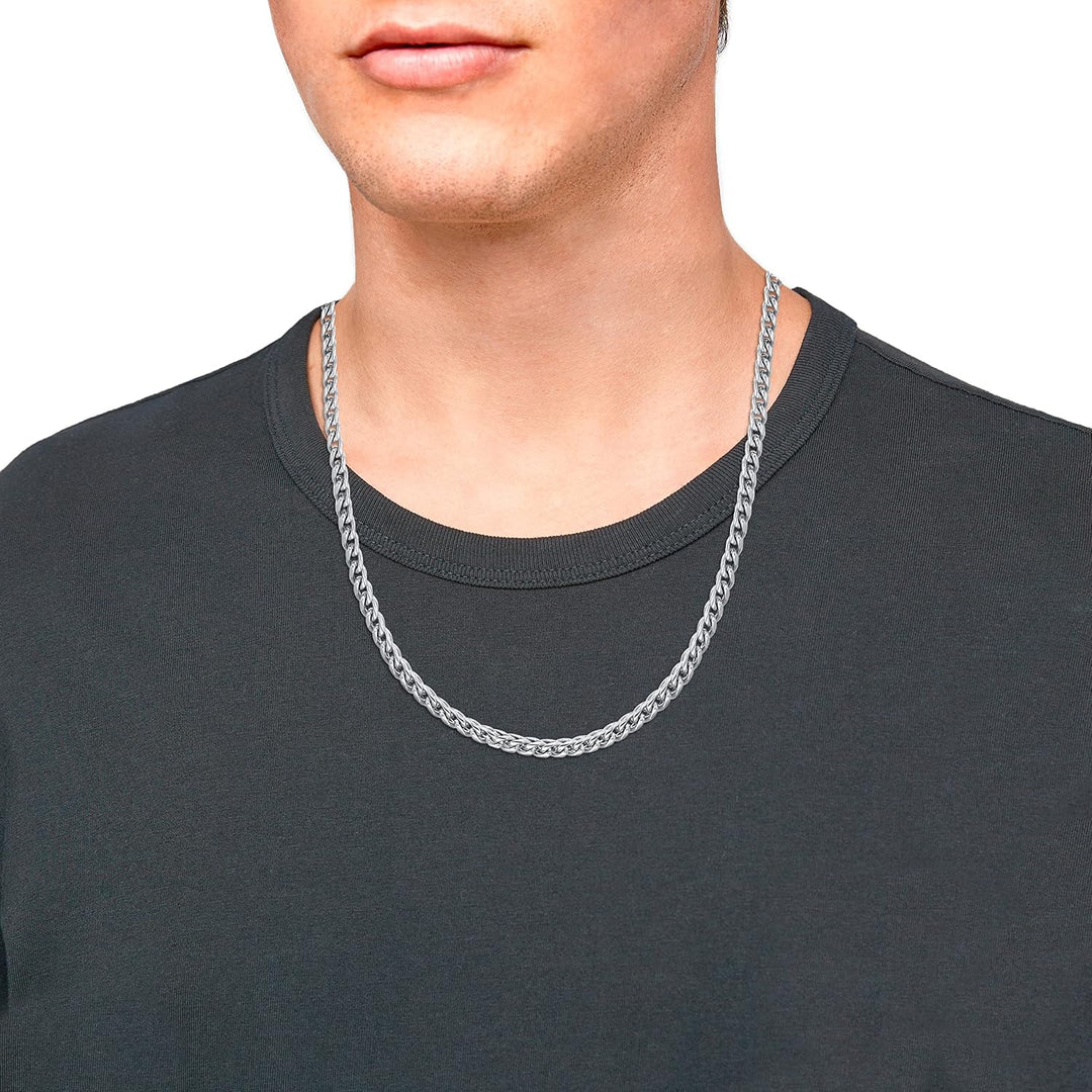 s.Oliver Halskette Edelstahl Herren Halsschmuck, 50+5 cm, Silber, Kommt in Schmuck Geschenk Box, 203