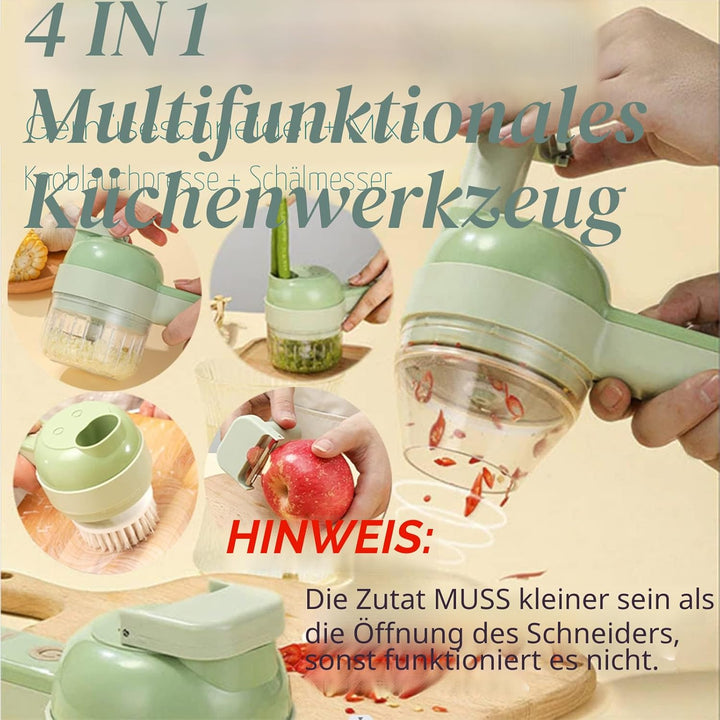 4-in-1 Elektro Gemüsehobel set, Gemüseschneider, Multifunktions-schneider, Küchenmaschine Mixer, Uni