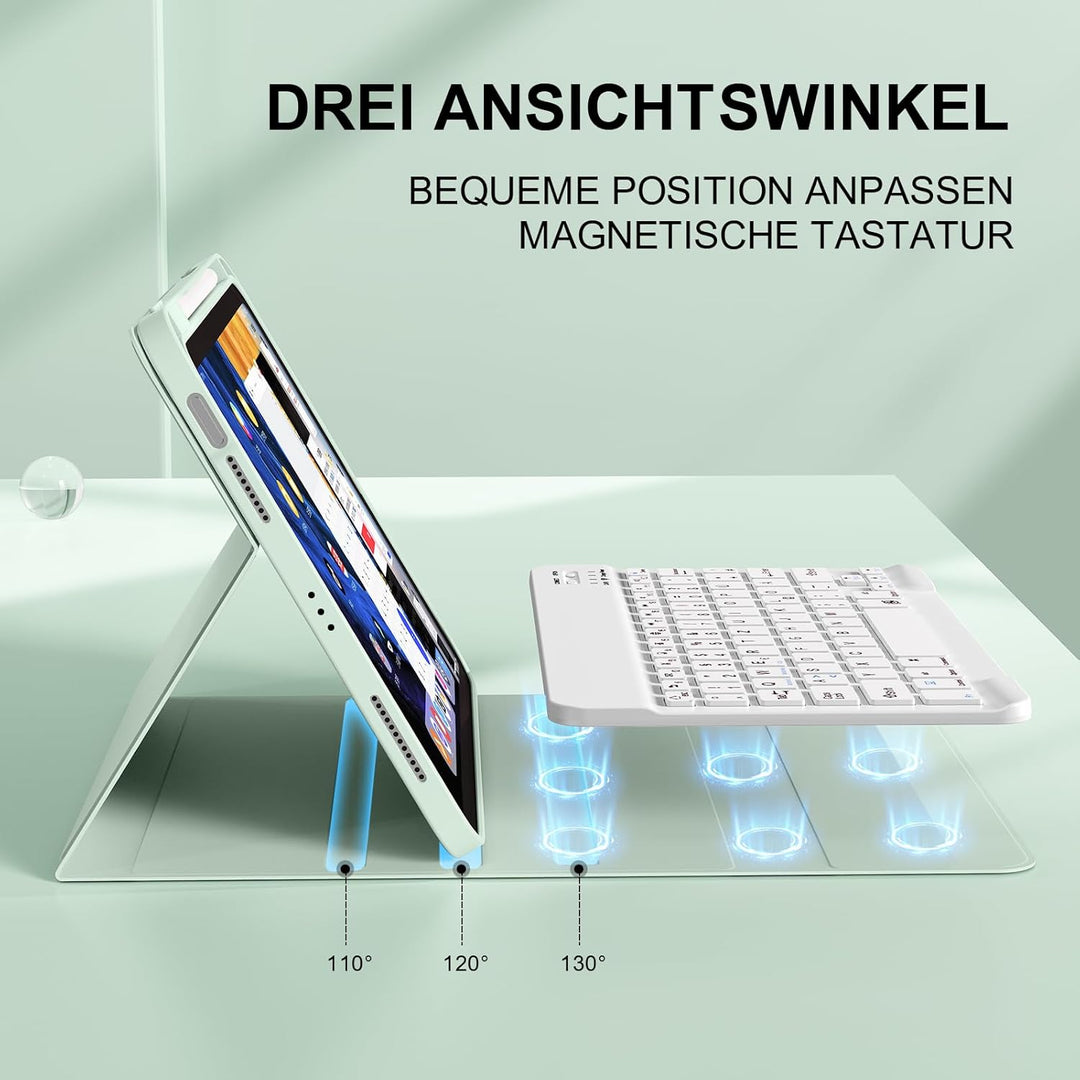 Hülle mit Tastatur für iPad Air 11 Zoll (2026 M4/2025 M3/2024 M2), iPad Air 5./4. 2022/2020 10,9 Zol
