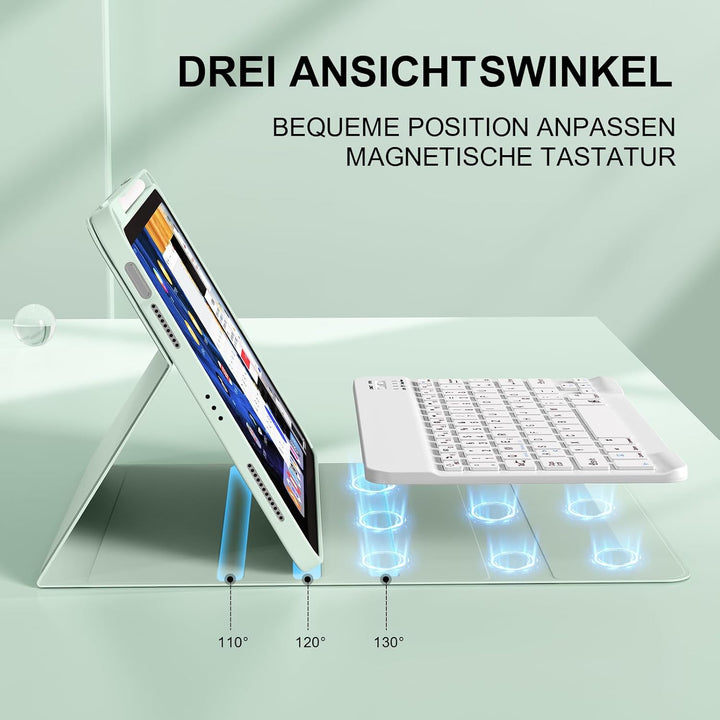 Hülle mit Tastatur für iPad Air 11 Zoll (2026 M4/2025 M3/2024 M2), iPad Air 5./4. 2022/2020 10,9 Zol