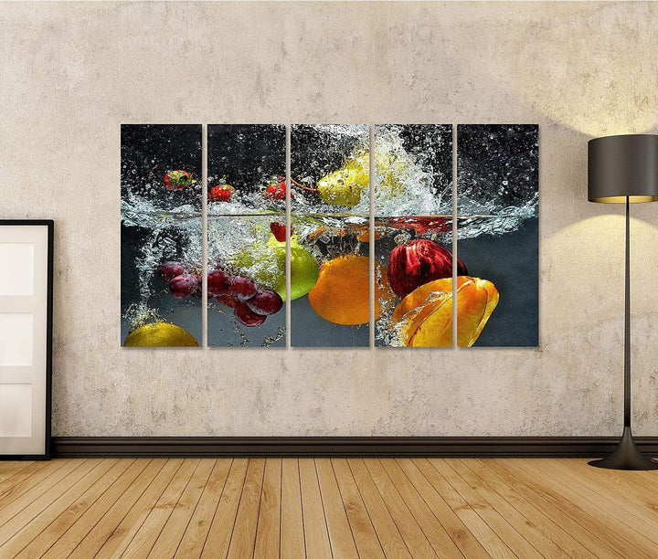 islandburner Bild auf Leinwand Plätschernde Frische Früchte Bilder Wandbilder Poster Leinwand 170x80