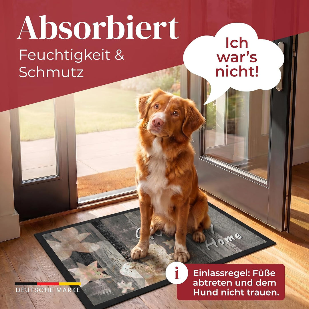Hochwertige Fussmatte 60x80 cm (Large) – Schmutzfangmatte für Innen &amp; Aussen, rutschfest mit hoher S