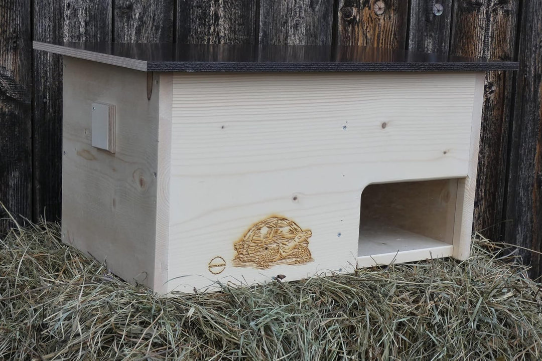 Schildkröte Premium Schildkrötenhaus XXL (L:60cm; B.40cm; H:31cm) mit Sonnendach, Windfang, Einstell