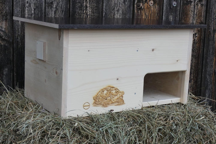 Schildkröte Premium Schildkrötenhaus XXL (L:60cm; B.40cm; H:31cm) mit Sonnendach, Windfang, Einstell