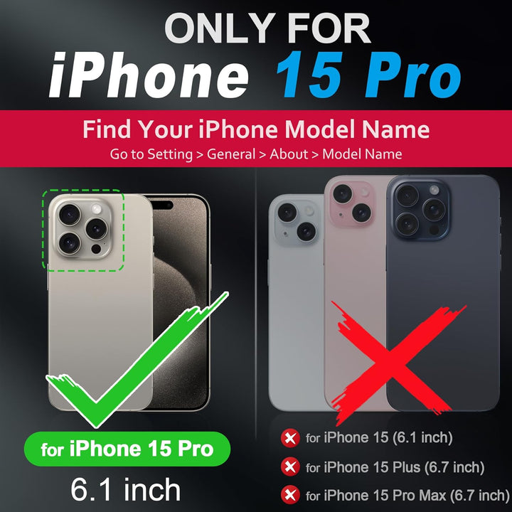 SHIELDON Hülle für iPhone 15 Pro Handyhülle Case [Echtleder] [Kabellos Laden] [Magnet] [Ultra Dünn]
