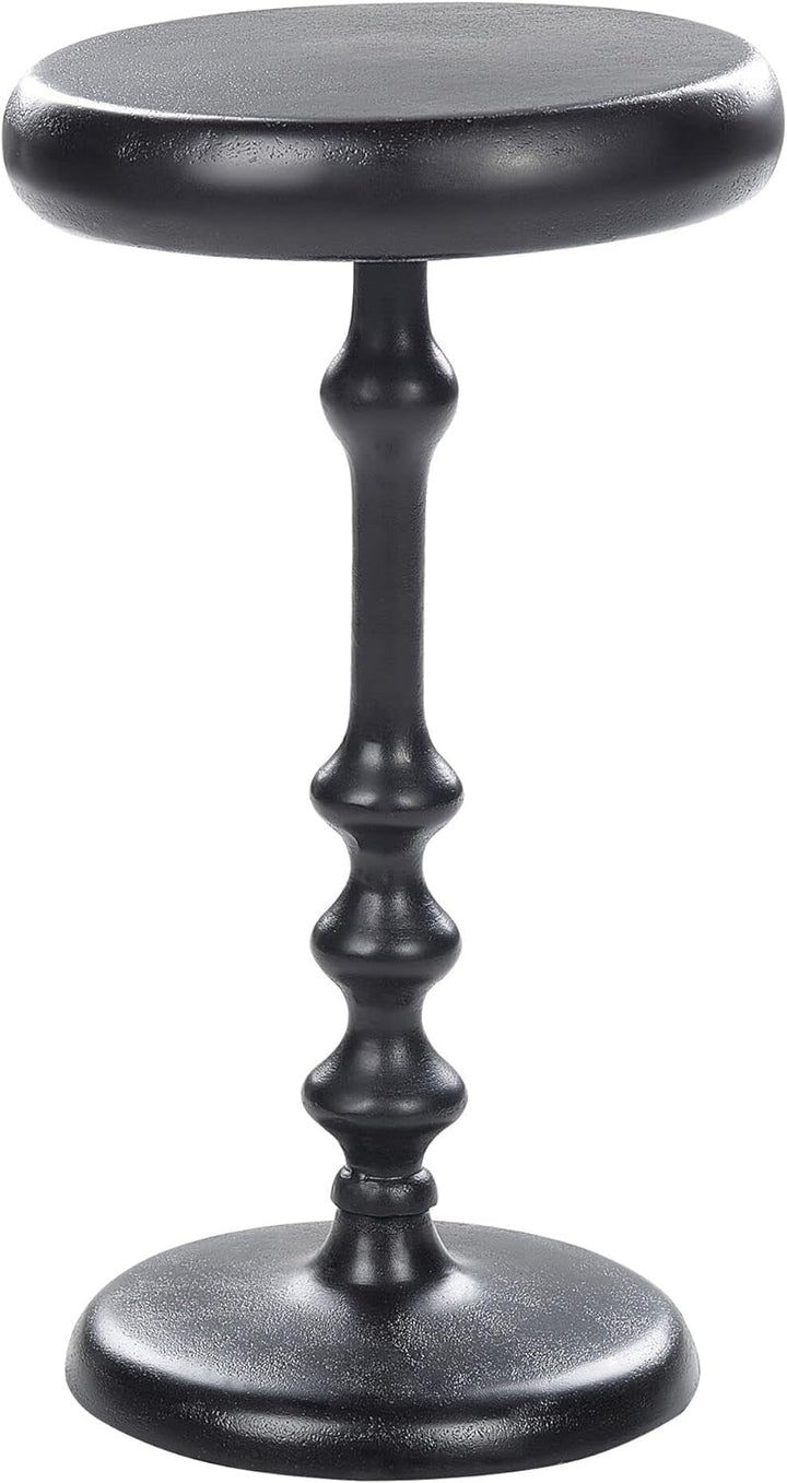 Beistelltisch Metall schwarz Anik-Optik mit Säulenfuss rund ø 30 cm Modern Atapo