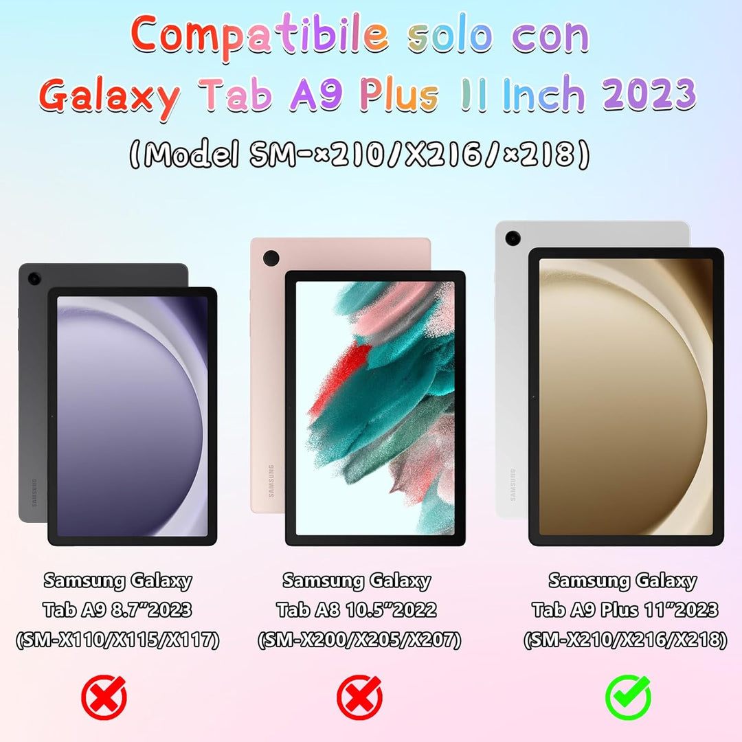 VOFOLEN Hülle für Samsung Galaxy Tab A9 Plus 11 Zoll 2023（SM-X210/X216/X218 mit Stifthalter Schmette