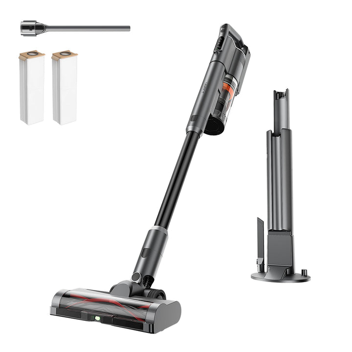 uwant V500 Akku Staubsauger kabellos mit Absaugstation, 25000Pa / 40Min, 0,4L Staubbehälter & 2,5L S