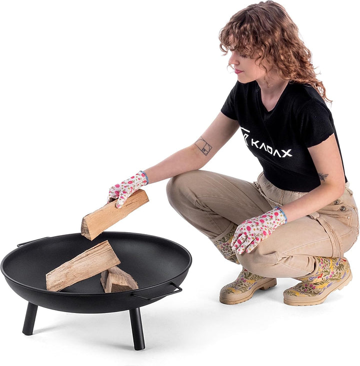 KADAX Feuerschale ⌀ 58 cm, Feuerschalen aus Stahl, Feuerstelle für den Garten, Balkon und Terrasse,