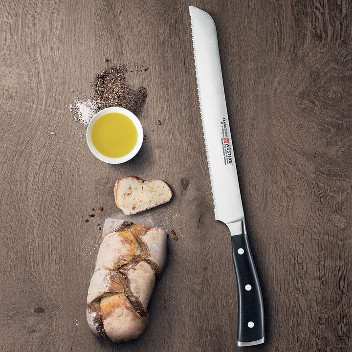 WÜSTHOF Classic Ikon Bread Knife, 20 cm, Black Schwarz 20 cm Brotmesser, Schwarz 20 cm Brotmesser