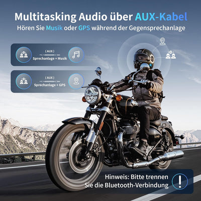 Fodsports M1S PRO Motorrad Headset mit Musikteilen, 8 Motorräder 2000m Helm Intercom, Motorradhelm K