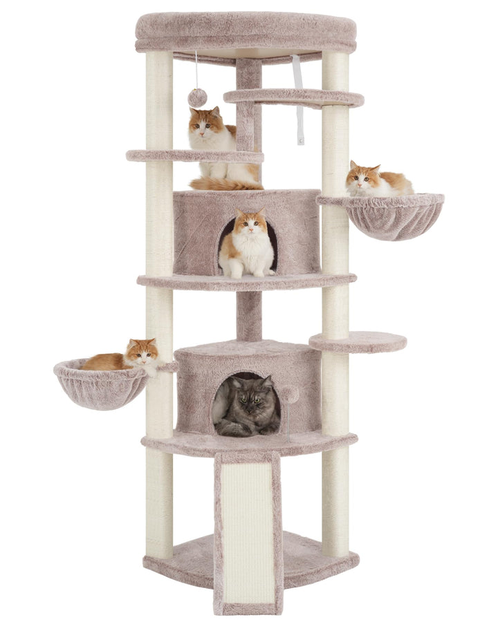 Gitelsnour Eck-Kratzbaum, Katzenbaum für Innenbereich, Mehrstöckiges katzenkratzbaum mit Sisal Kratz