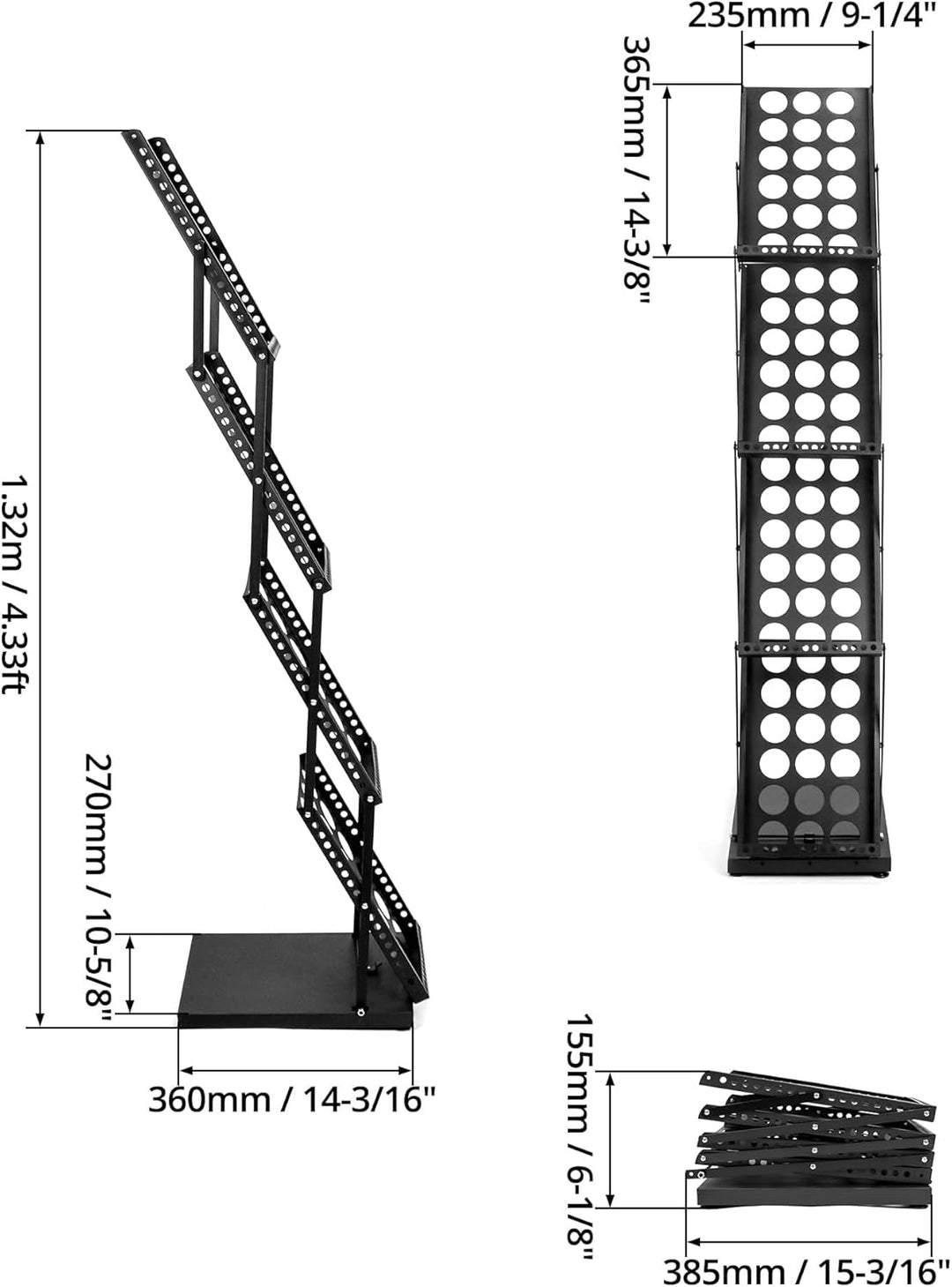 QWORK® A4 prospektständer, flyer aufsteller, faltbar, schwarz