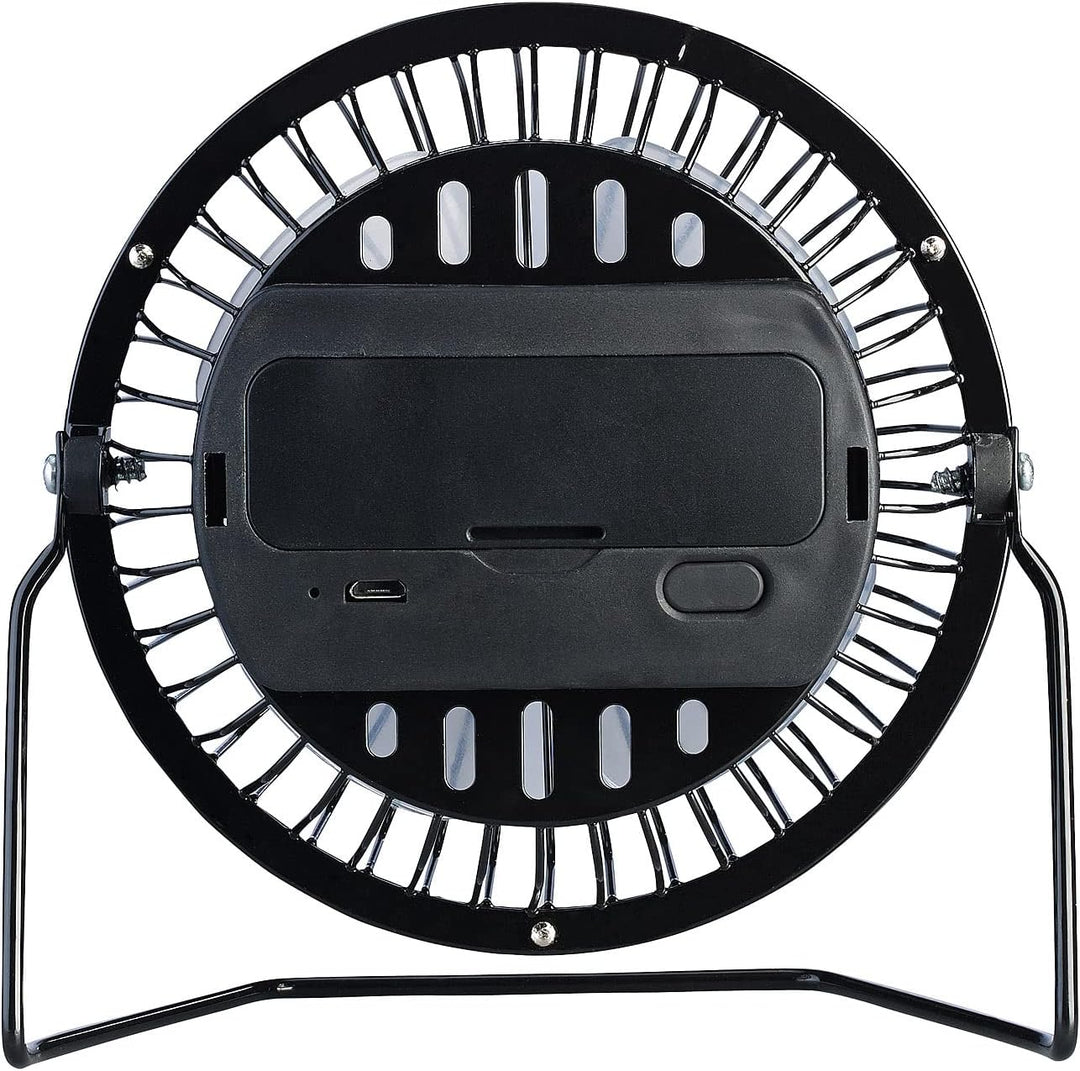 Sichler Haushaltsgeräte Ventilator klein: 2er-Set Mini-Akku-Tischventilatoren, Vollmetall, 360° neig