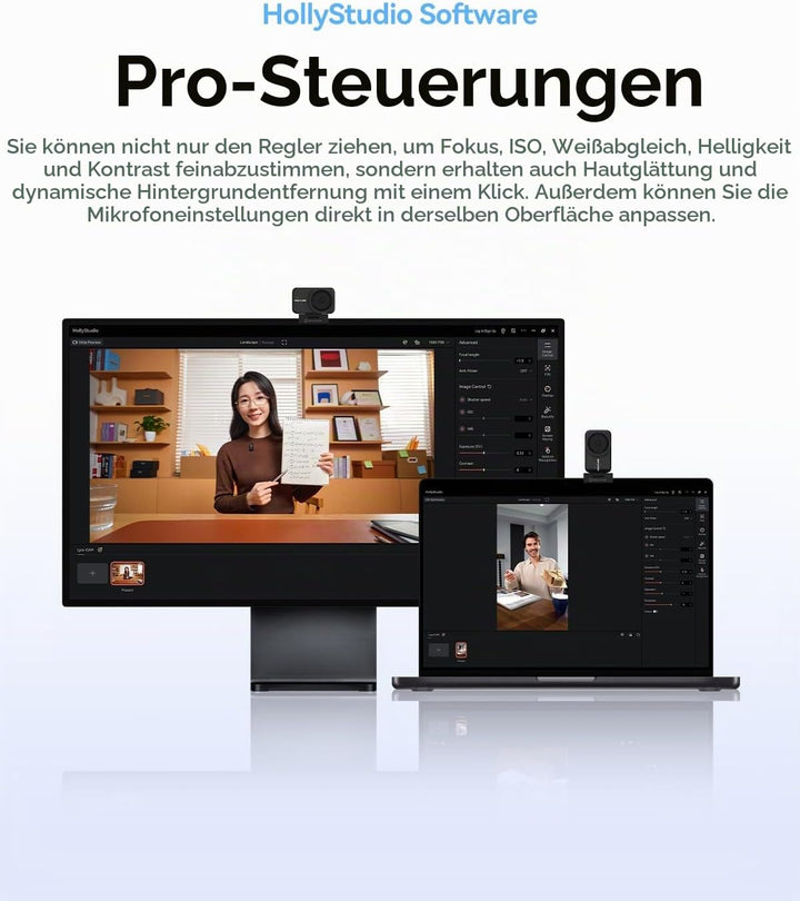 Hollyland Lyra Webcam: UHD 4K Webcam für PC &amp; Mac, 1/1.5" Sensor, Autoframing, PDAF, HDR - Ideal für